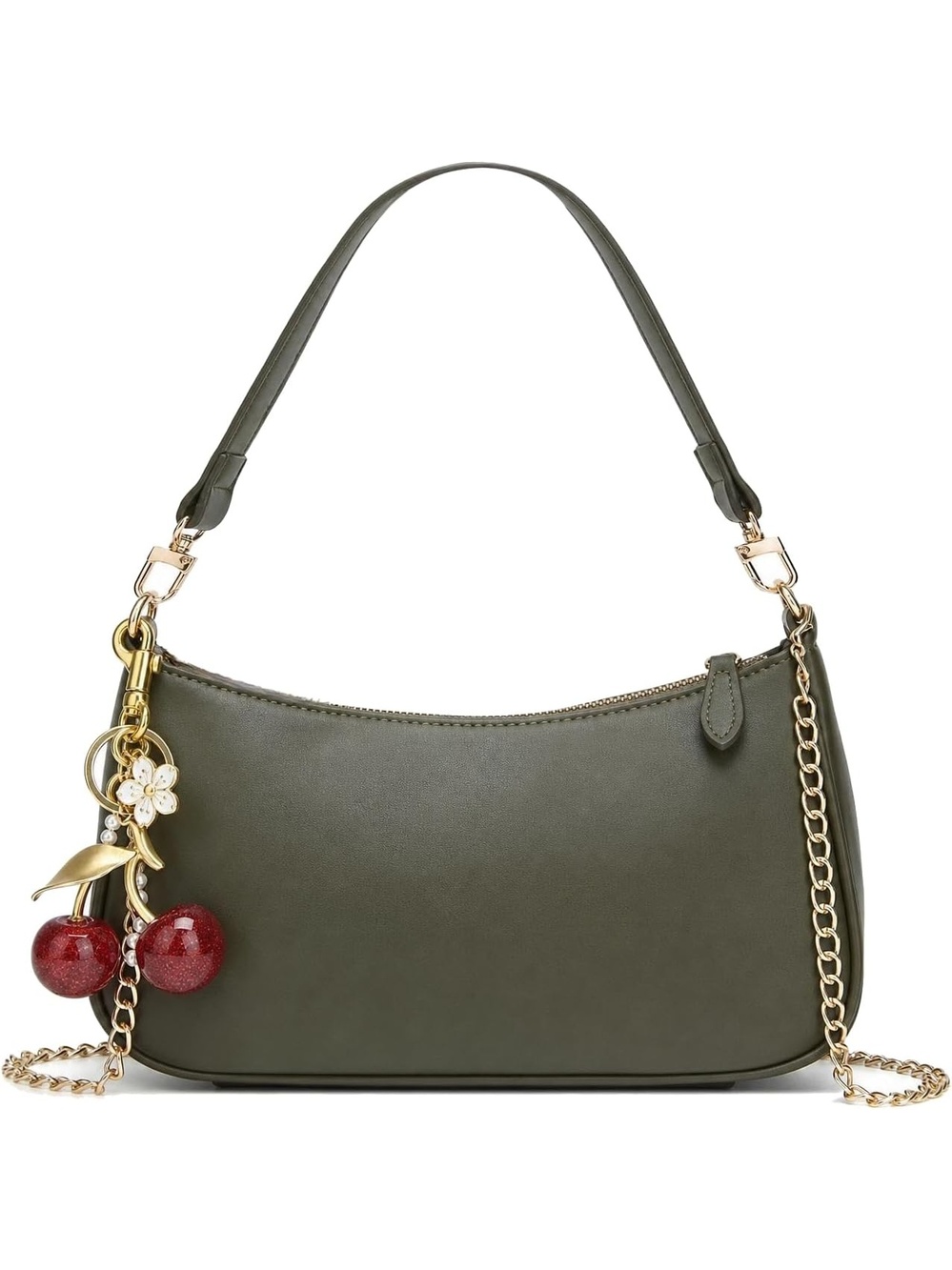 〽️ Women's Army Green Cute Hobo Cherry Clutch Purse Straps Shoulder Bags